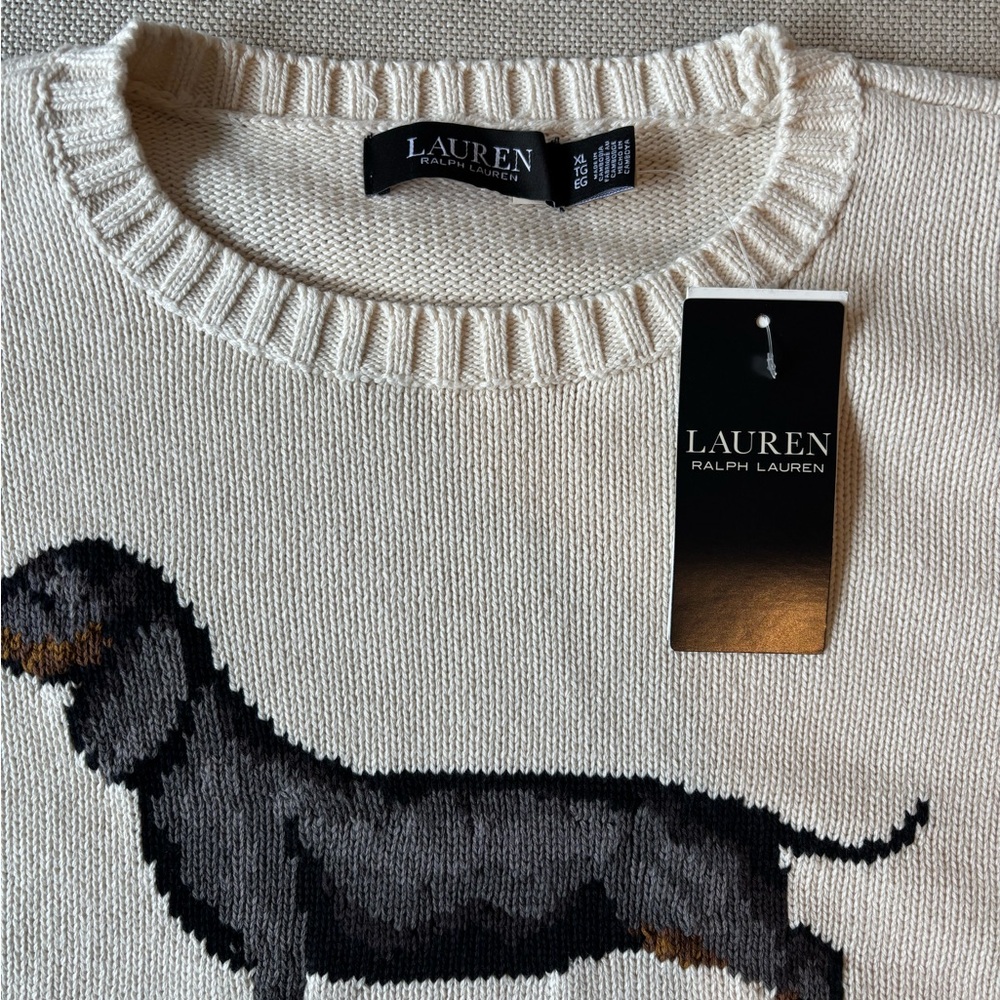 NWT Ralph Lauren Dachshund Dog Jumper Sweater XL - Picture 2 of 2